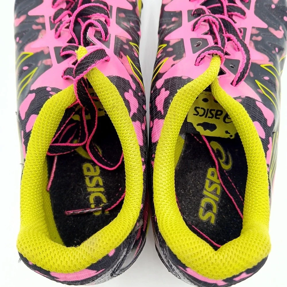 ASICS Cross Freak Shoes Mens Size 8 Black‎ Pink Yellow Track Cross Country G558Y - Picture 4 of 7